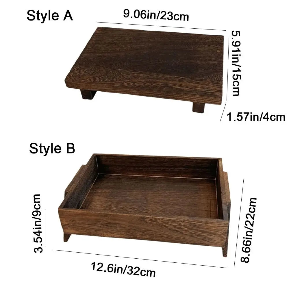 plateau bois moderne marron foncé capacité cosmétiques rangement bijoux déco