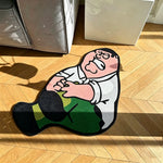 tapis dessin animé polyester polaire japonais coréen noir blanc rose vert chambre salon couloir