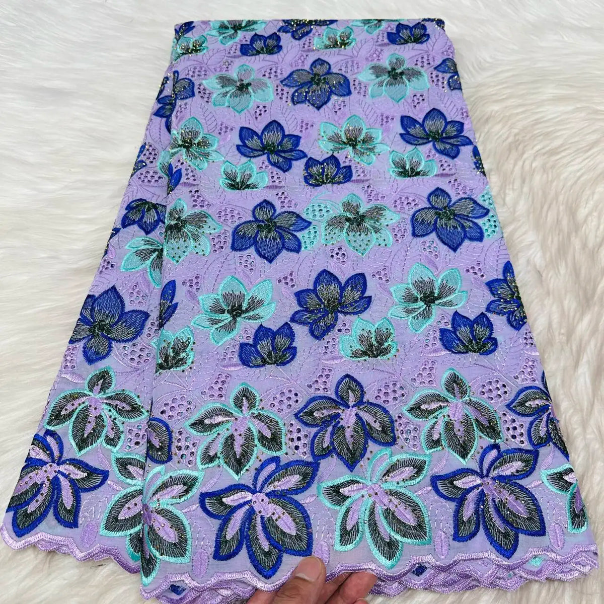 tissu coton voile dentelle broderie strass violet vert rose bleu mariage party