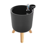 Pot plante auto arrosant moderne blanc indicateur niveau eau fleur verte rond