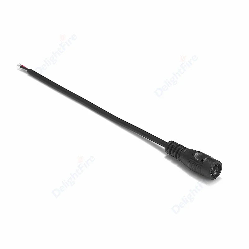 câble électrique 5.5x2.1mm noir femelle mâle adaptateur dc 24v certification rohs led cctv alimentation