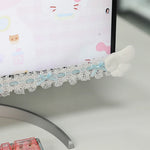 cache écran dentelle adhésif blanc noir rose bleu décoration mignonne oreilles noeuds