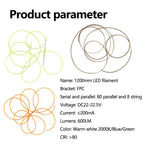 filament led flexible 1200mm vert clair orange gris moderne 600lm 24v