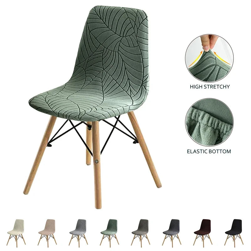 housse chaise extensible vert olive imprimé feuilles moderne siège salle manger banquet