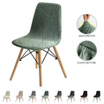 housse chaise extensible vert olive imprimé feuilles moderne siège salle manger banquet