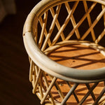 support plante tressé bois rustique conteneur fleur balcon salon naturel