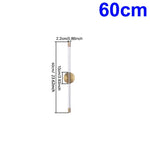 lampe murale moderne transparente dorée 120cm 100cm 80cm 60cm fixée mur led 3000k 4500k