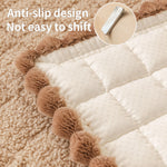 coussin canapé beige moelleux franges marron moderne confortable lavable machine automne hiver
