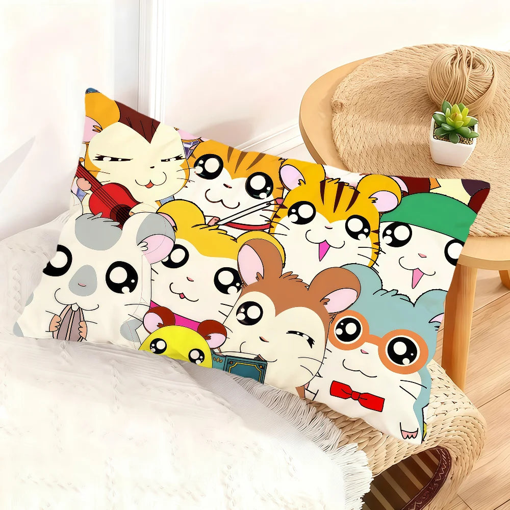 housse coussin rectangulaire souris cartoon kawaii décorative canapé salon chambre maison blanche