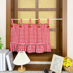rideau cuisine rouge blanc carreaux vintage opacité fenêtre pastorale 100 polyester