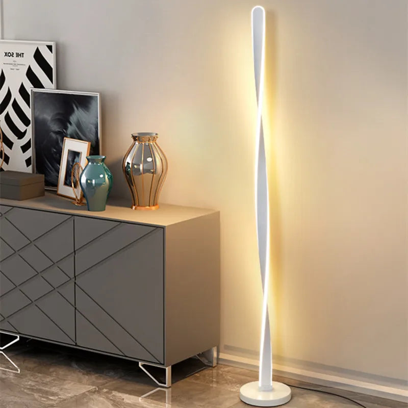 lampe sol moderne blanc élégant contemporain base ronde flux lumineux élevé sécurité certifiée