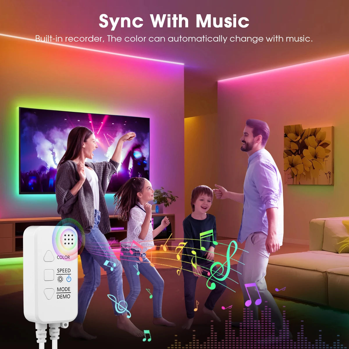 ruban led multicolore moderne 12v wifi contrôlable télécommande application mobile