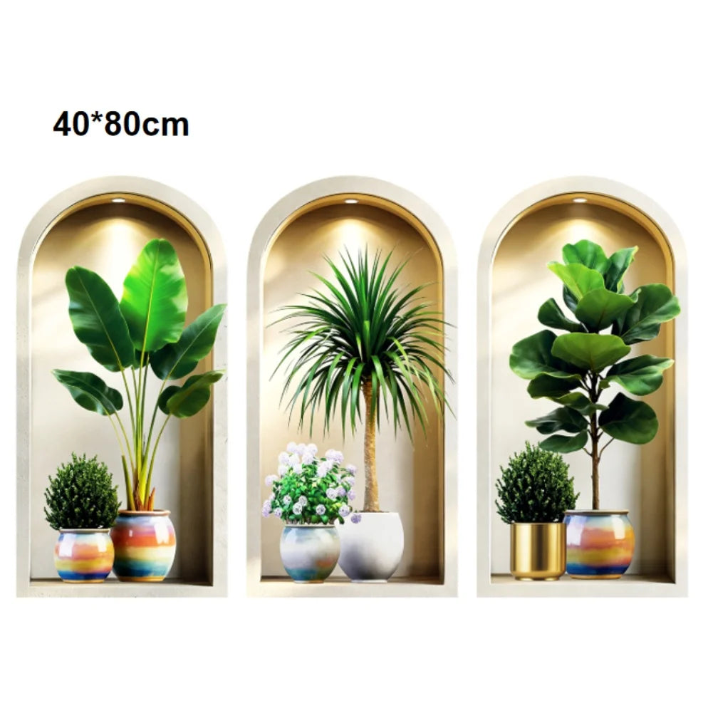 décoration murale 3d arc ciel plantes fleurs imitation pierre moderne bohème 30x60cm 40x80cm