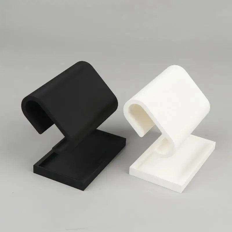 présentoir double face support bijoux noir blanc contemporain plateau brossé adhésif multifonctionnel montres rangement