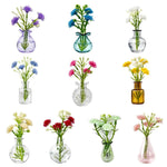 aimants decoratifs mini vases fleurs artificielles differentes couleurs transparentes champetre refrigerateur