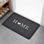 tapis d'entrée gris moderne antidérapant imperméable lettres stylisées coeur doré 60x40cm salon bain