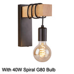 lampe murale industrielle moderne bois naturel noir verre opalin éclairage cuisine chambre coucher