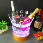cuve glace transparente opacité légère moderne cuve bouteilles champagne glaçons rechargeable led blanc lumière