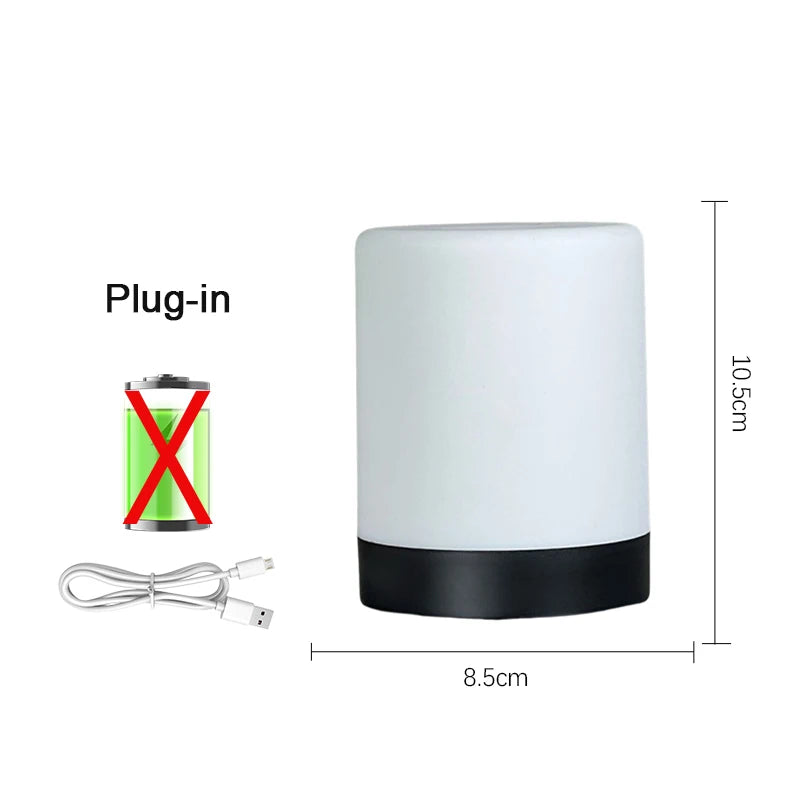veilleuse lampe table led blanc moderne éclairage nuit chambre tactile charge