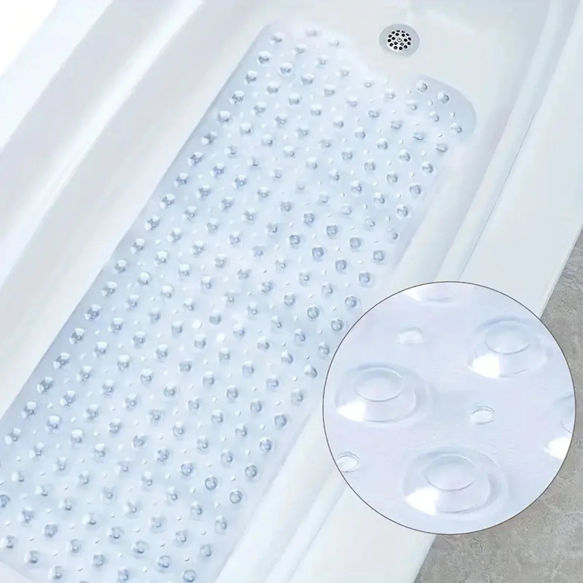 tapis bain moderne transparent perforations ventouses antidérapant doux salle bain