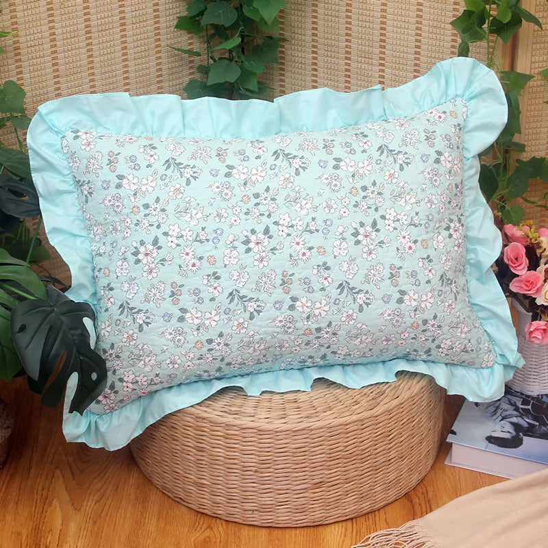 taies d'oreiller coton motif floral blanc vintage animaux campagnard imprimées douces qualitative