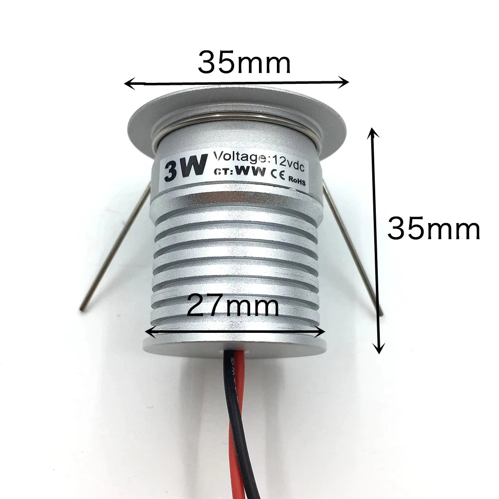spot led argenté 3w 3000k 4000k 6000k moderne câbles haute température