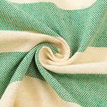 serviette plage coton vert clair beige rayures moderne absorbante entretien facile océan noël franges