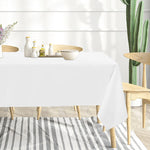 nappes blanches unies plastique opaques table manger événements mariage anniversaire deco moderne adaptable intérieurextérieur