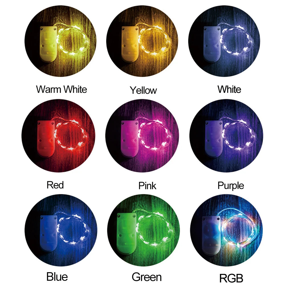 guirlande lumineuse led fil cuivre décoration fête mariage noël lampe nuit intérieur extérieur blanc