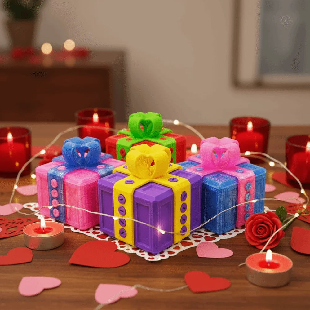 boîte cadeau glitter moderne rose bleu violet rubans couleur adhésif