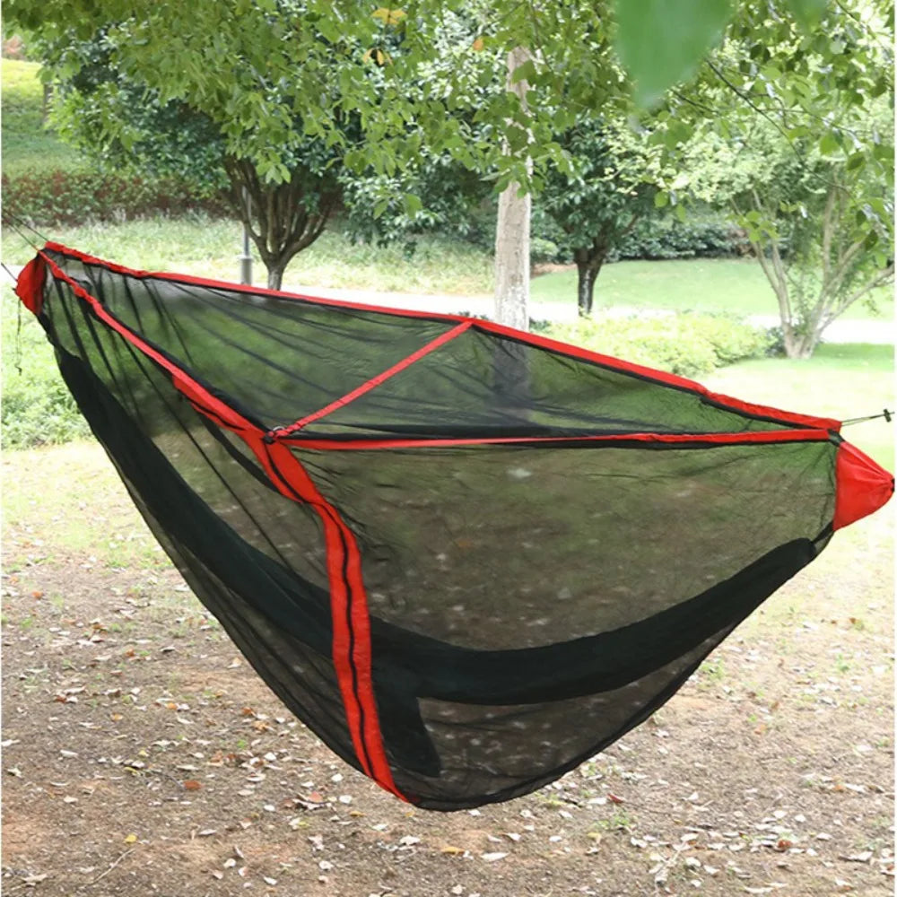 hamac voyage moustiquaire protection solaire noir rouge vert camping outdoor filet transparent