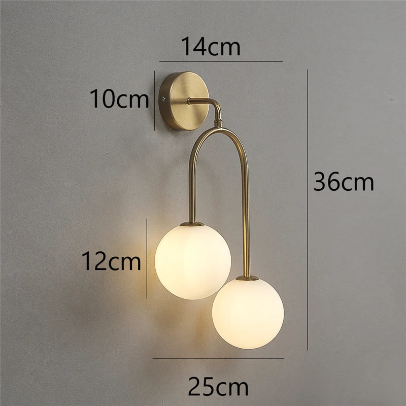 lampes murales modernes globes translucides or blanc bleu jaune gris marron minimaliste fixées mur