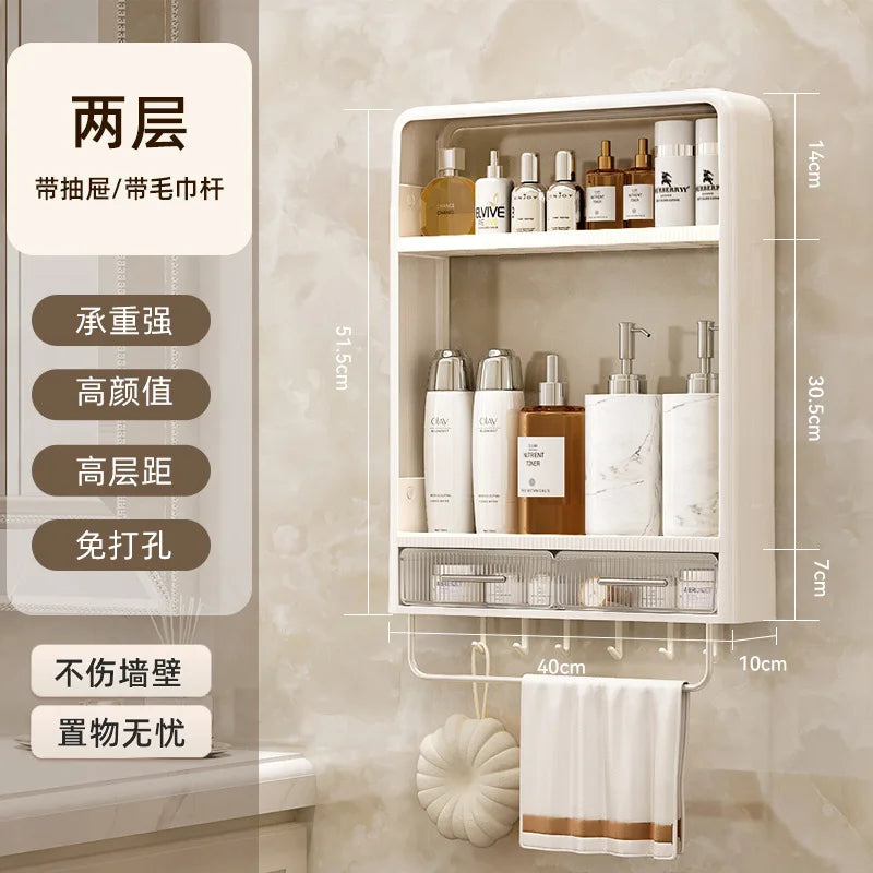 rangement mural blanc moderne étagères cosmétiques toilettieracks adhésif bouteilles serviettes organizer kitchen shelves respectueux