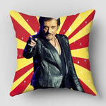 taie d'oreiller johnny hallyday personnalisable couleurs noir bleu vert blanc violet motifs couleurs noirs