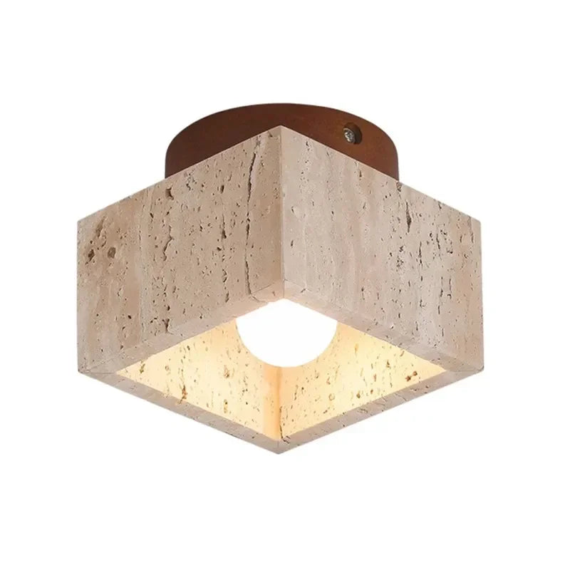 lampe moderne rustique bois beige brun clair texture marbrée fixations vis included