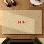 tapis moderne antidérapant extérieur tapis texturé hello imprimé beige vert clair salon entrée durable