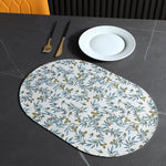 tapis table moderne fleurs feuilles citrons blanc vert jaune rouge beige
