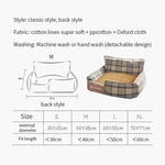 lit chien tissu doux carreaux gris blanc coussin matelas confortable amovible lavable intérieur