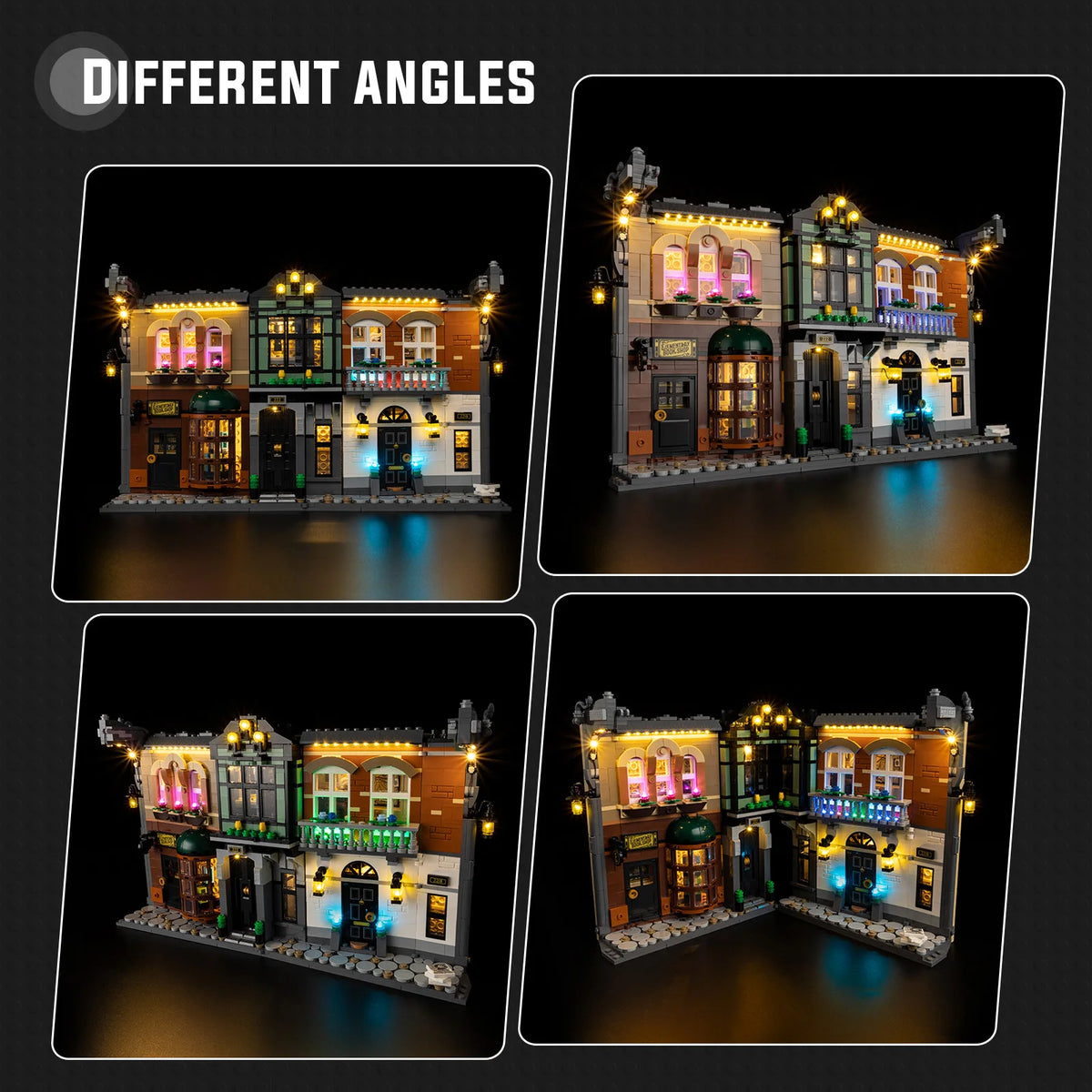 miniature building vert gris marron noir classique fenêtres portes balcons đèn led clips architectural