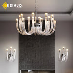 lustre transparent tubulaire contemporain verre strié g9 chambre salon élégant suspension adjustable
