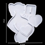 Moule en silicone pour résine époxy cadre photo cœur