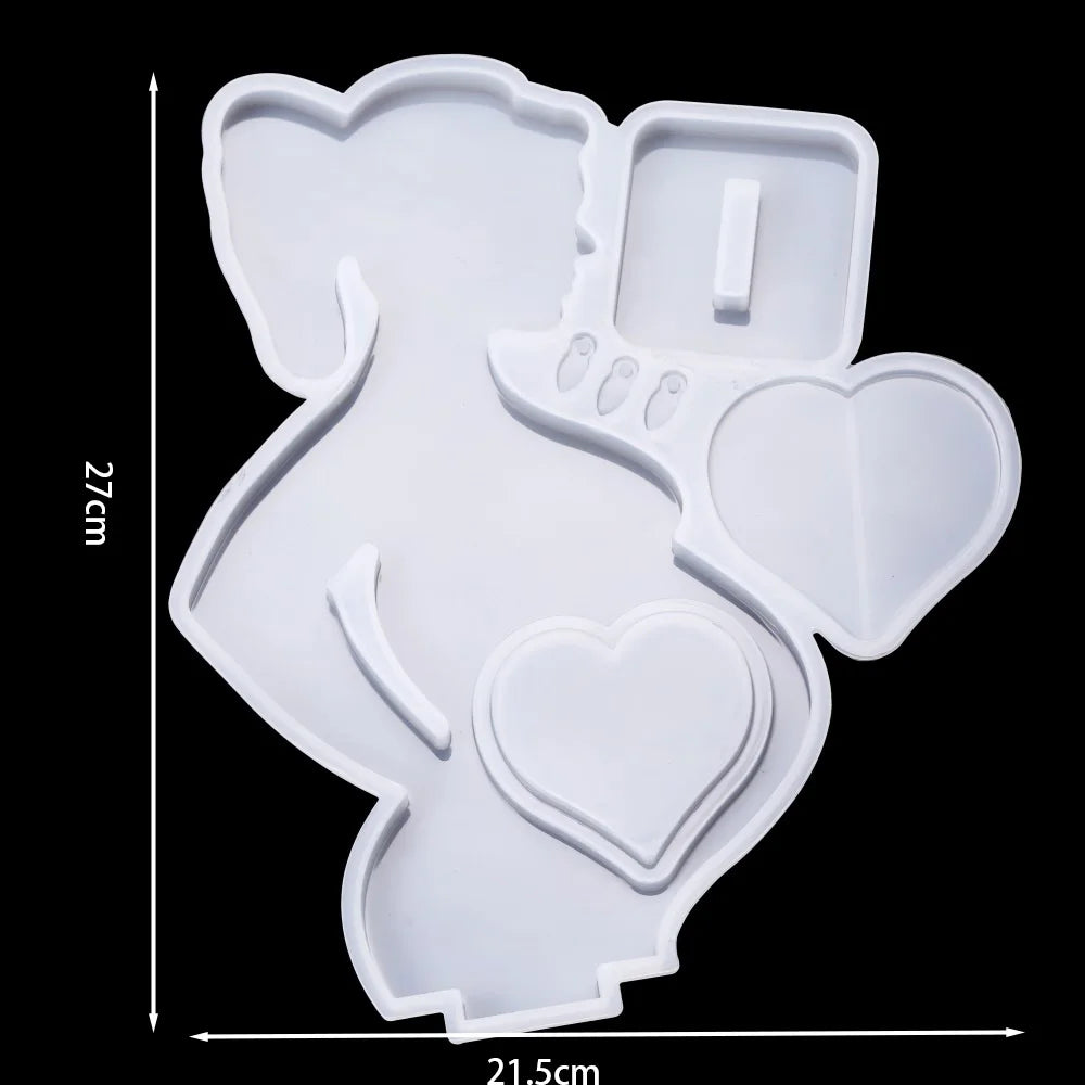 Moule en silicone pour résine époxy cadre photo cœur