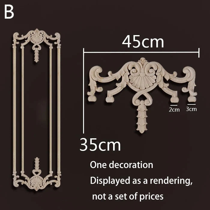 ornement mural bois blanc sculpture baroque fleurs motif classique décoration maison ancien décor
