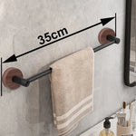 porte serviettes mural moderne noir texture métallique lisse fixé serviette savon brosse tasse