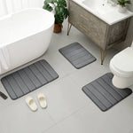 tapis bain mousse mémoire forme moderne rayures horizontales absorbant antidérapant lavable machine extra doux