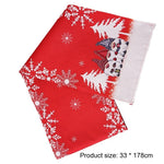nappe noel rouge gris motifs sapins flocons gnomes table festivite scandinave tekstil