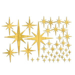 stickers muraux étoiles brillantes moderne 42 pièces adhésifs blanc jaune bleu
