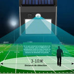 lampe solaire détecteur mouvement 100 led ip65 moderne fixation muraleextérieur jardin garage