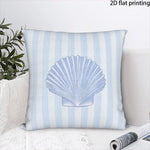 housses coussins carrés bleu clair rayures horizontales polyester peachskin 40x40cm 45x45cm 50x50cm 60x60cm