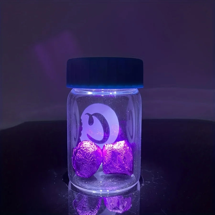 bocal verre transparent moderne couvercle led bleu violet rouge noir